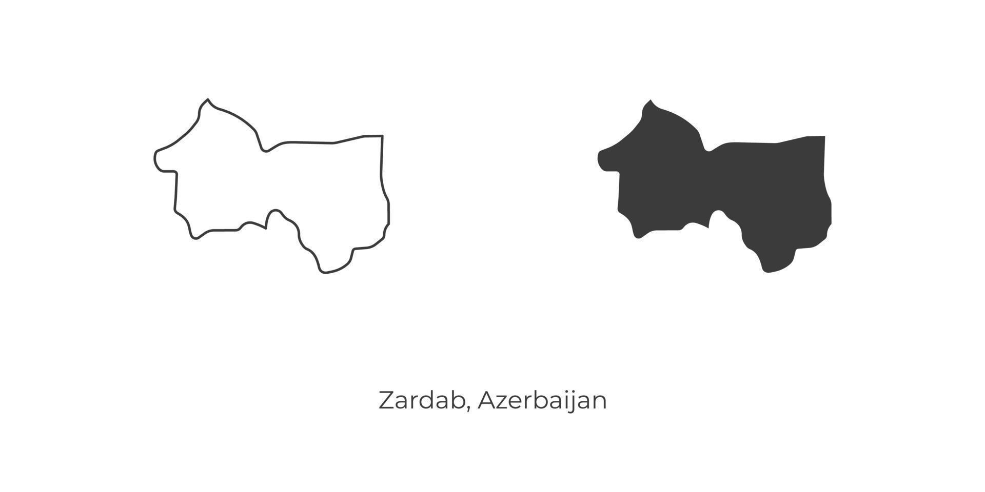 ilustração em vetor simples do mapa do zardab, azerbaijão.