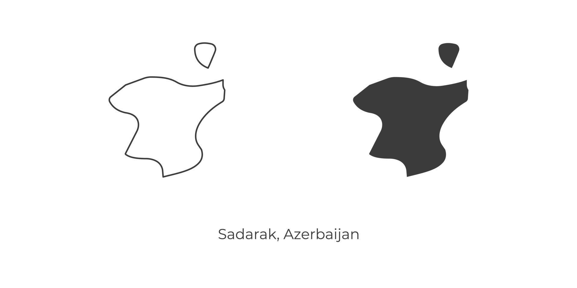 ilustração em vetor simples do mapa de sadarak, azerbaijão.