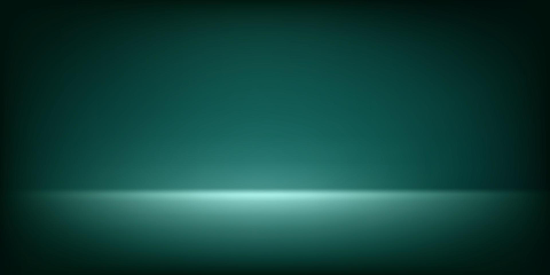 quarto verde escuro vazio iluminado abstrato. modelo de projeto. fundo do vetor 3d