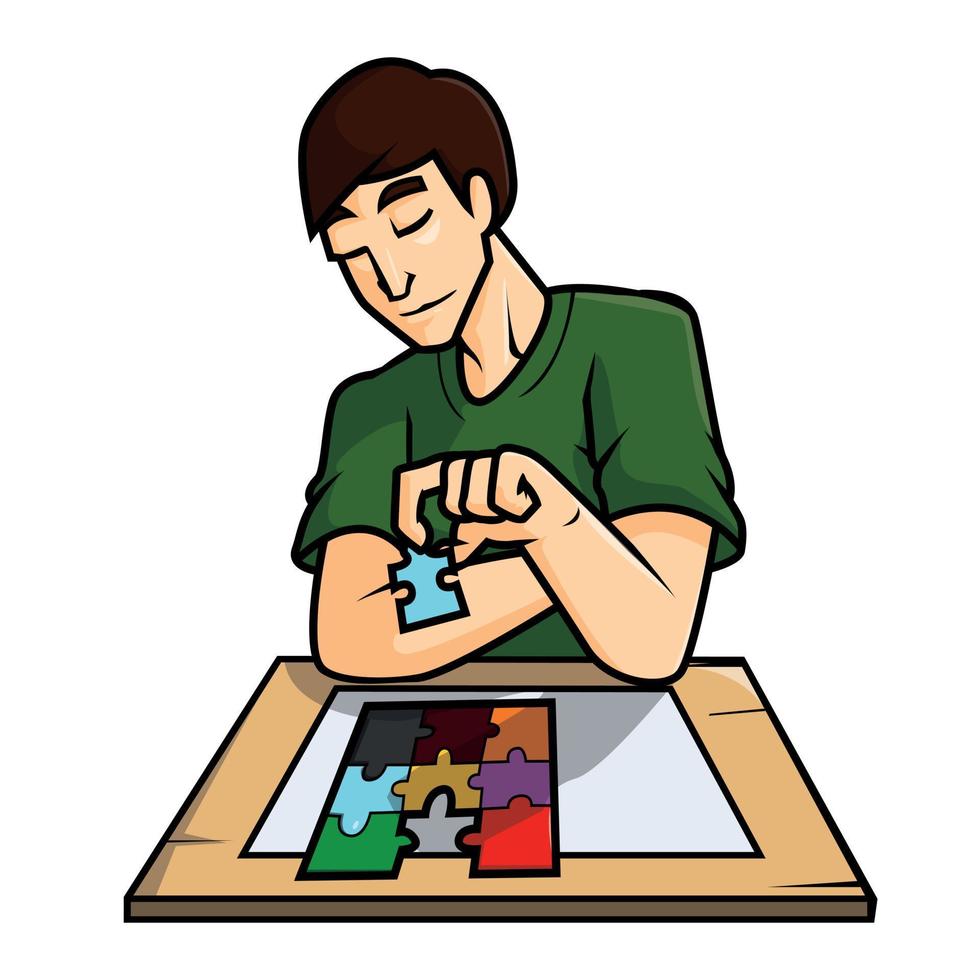 design de ilustração de jogo de quebra-cabeça vetor
