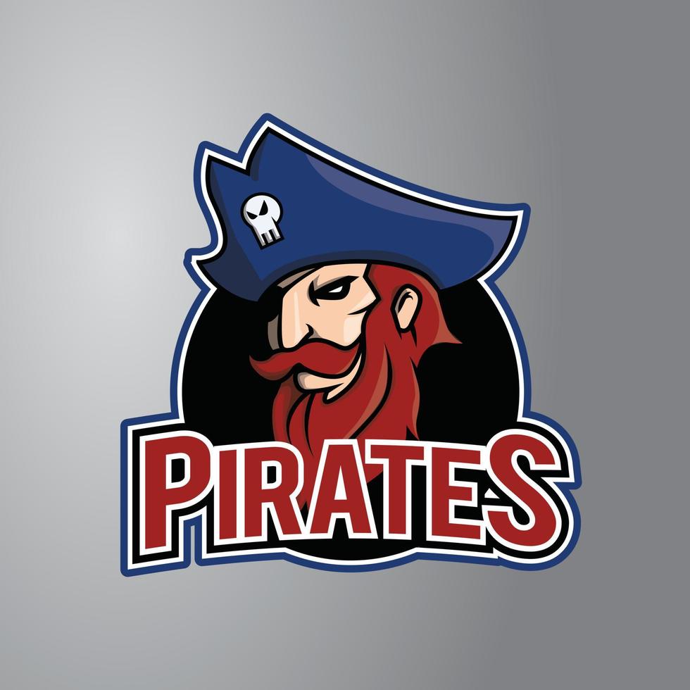 distintivo de design de ilustração de piratas vetor