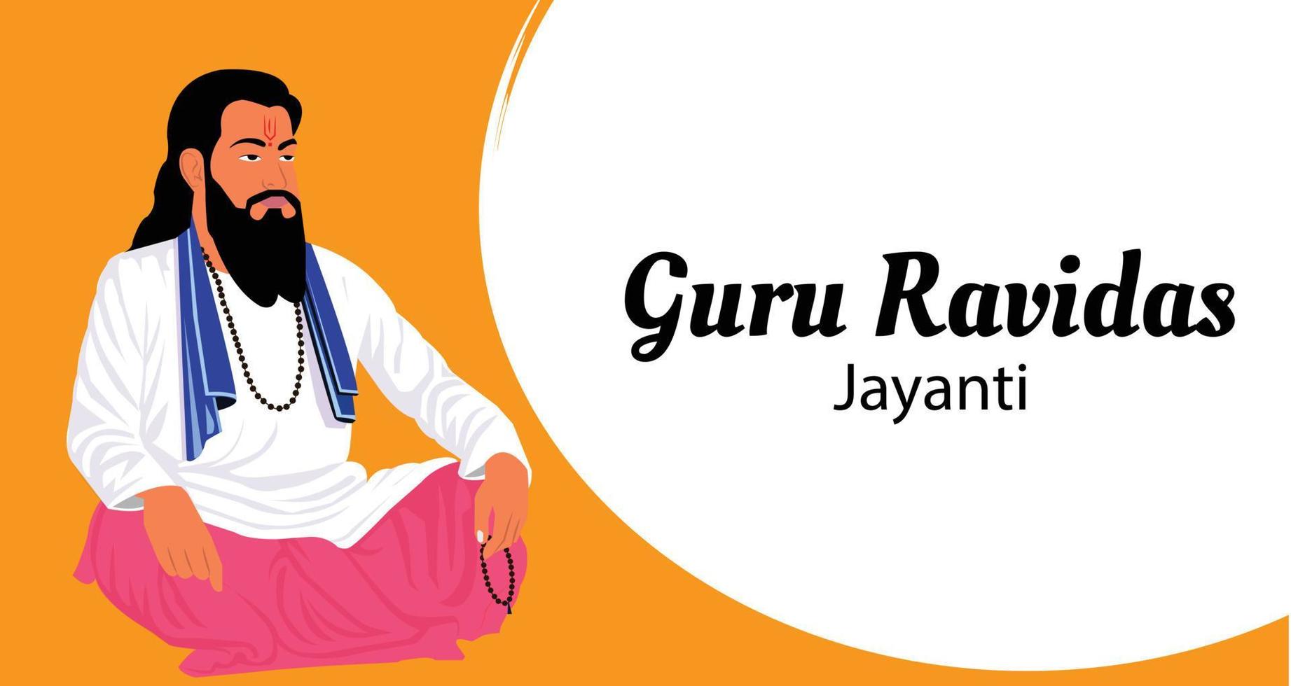 ilustração vetorial guru ravidas jayanti vetor