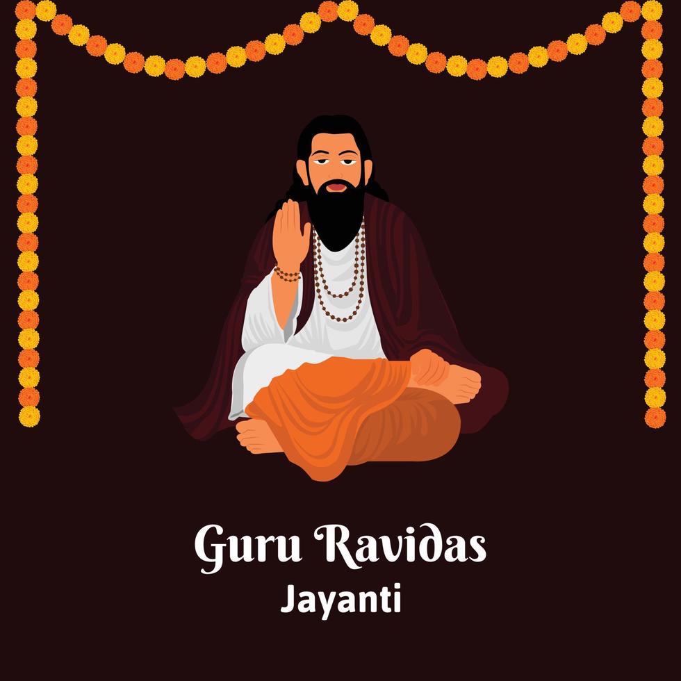 ilustração vetorial guru ravidas jayanti vetor