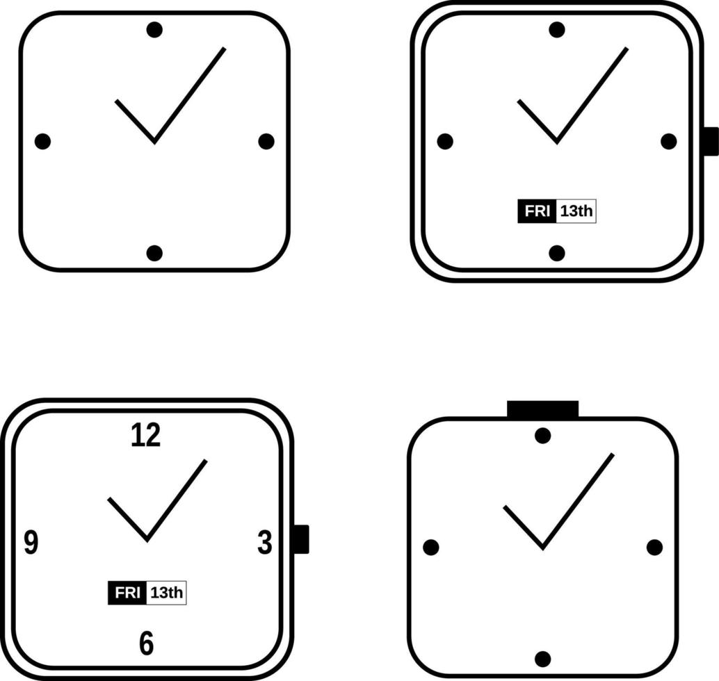 4 conjunto de relógio de ícone vetor