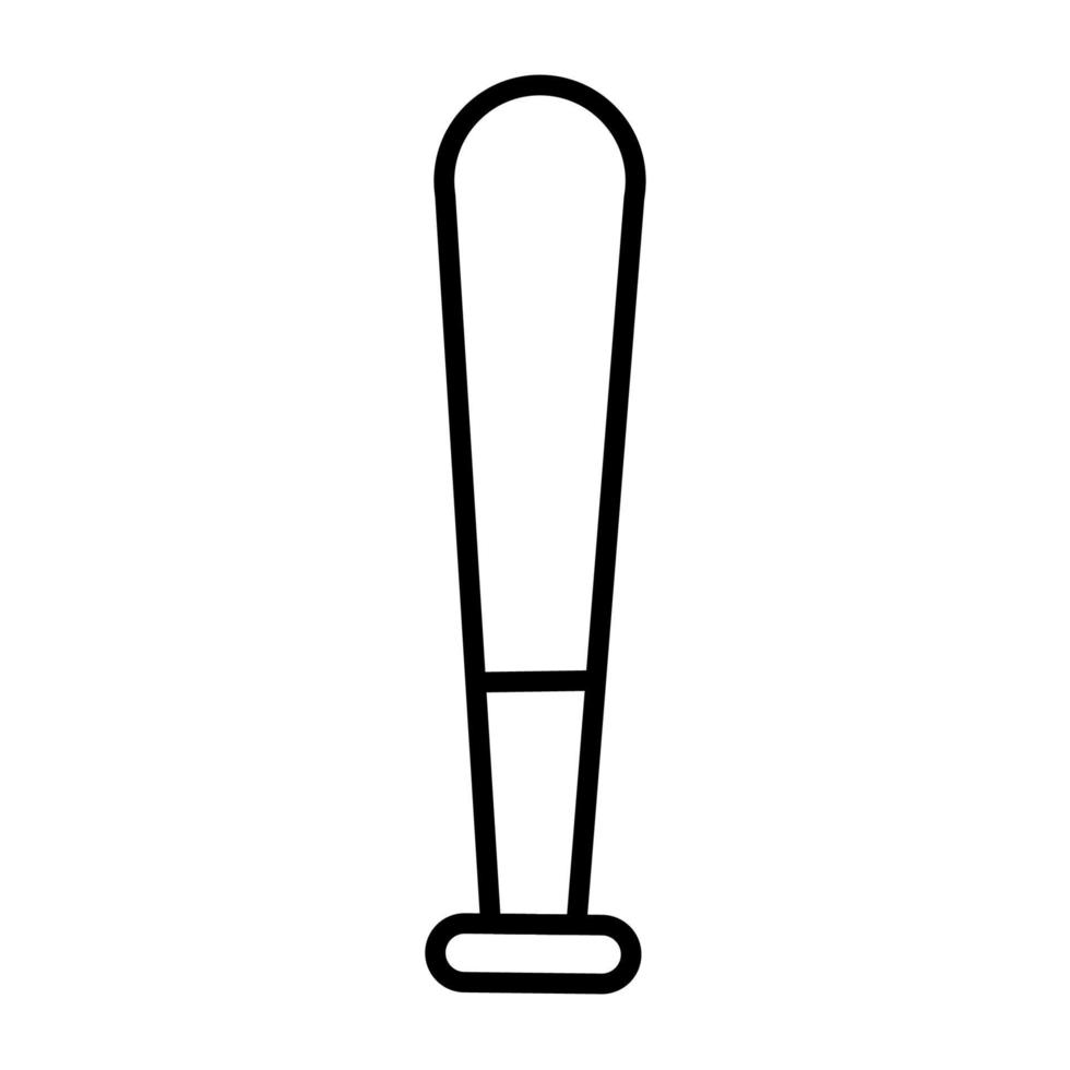 linha de ícone de taco de beisebol isolada no fundo branco. ícone liso preto fino no estilo de contorno moderno. símbolo linear e curso editável. ilustração vetorial de traço perfeito simples e pixel vetor