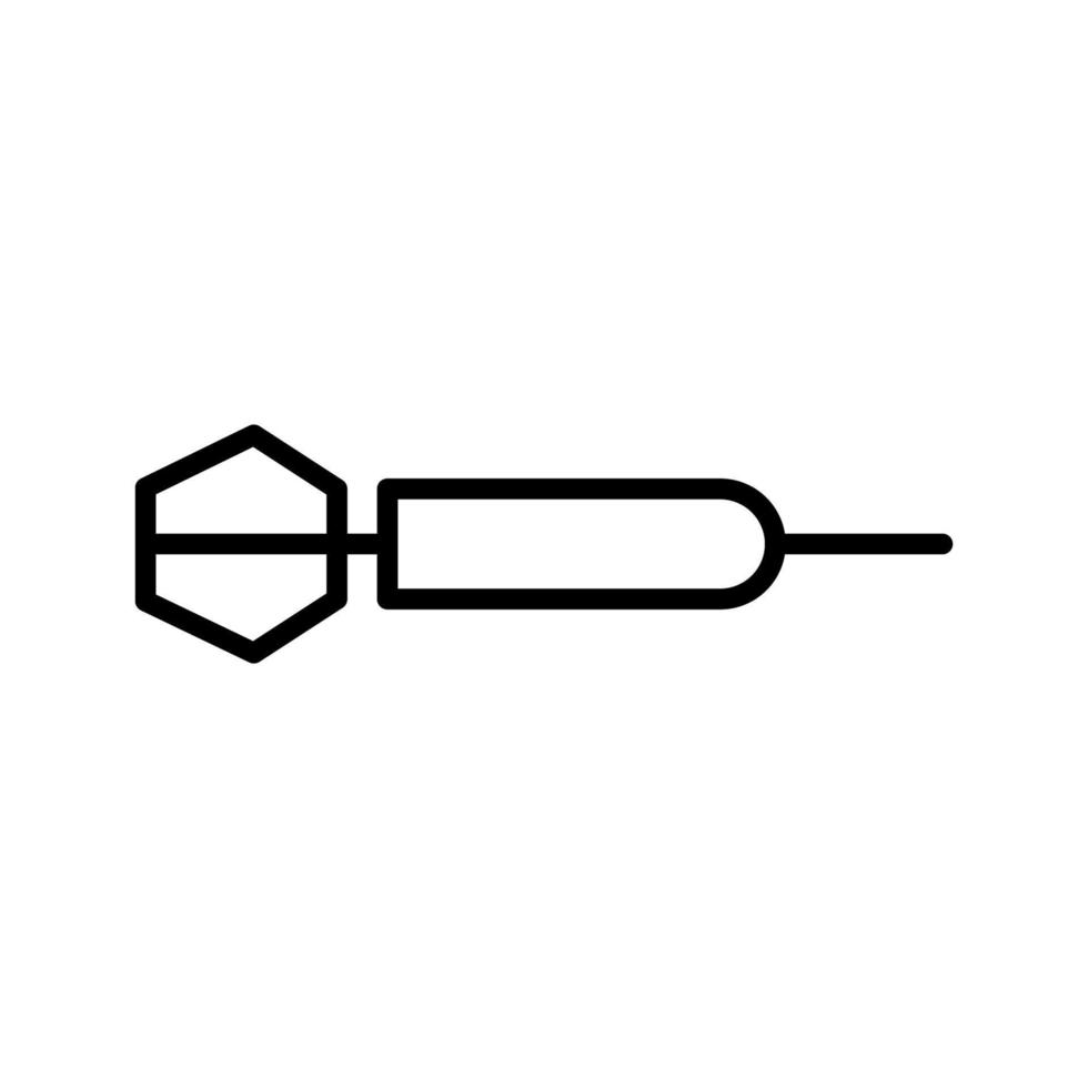 linha de ícone de seta de dardo isolada no fundo branco. ícone liso preto fino no estilo de contorno moderno. símbolo linear e curso editável. ilustração vetorial de traço perfeito simples e pixel vetor