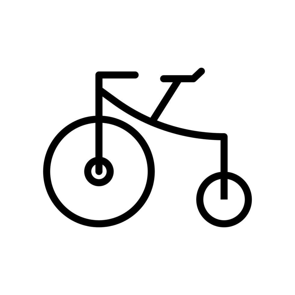 linha de ícone de bicicleta de circo isolada no fundo branco. ícone liso preto fino no estilo de contorno moderno. símbolo linear e traço editável. ilustração vetorial de traço perfeito simples e pixel vetor
