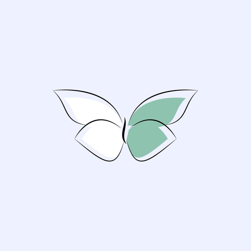 modelo de design de logotipo de arte de linha de borboleta de beleza vetor