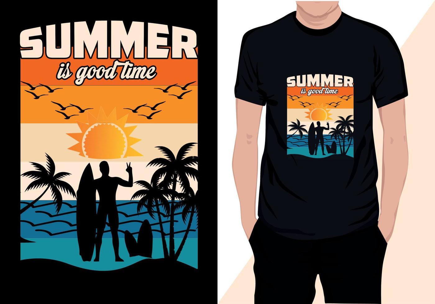 verão é bom design de camiseta vetor