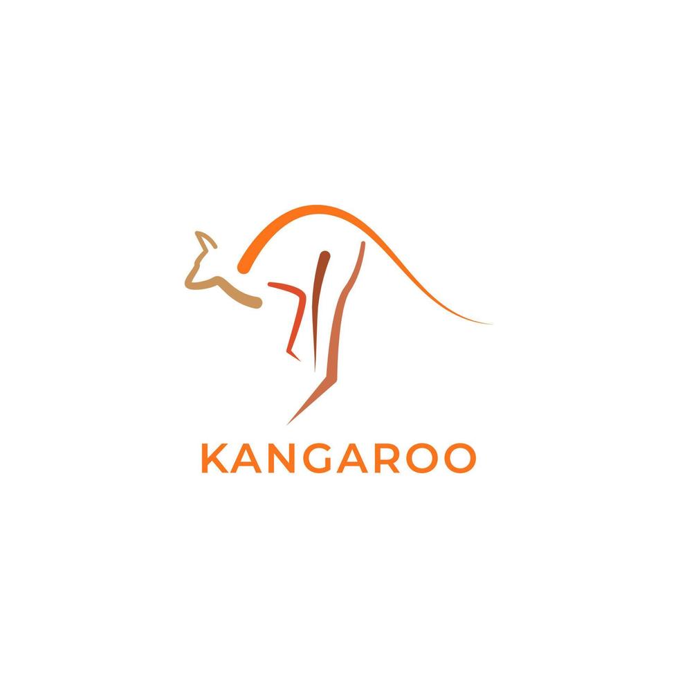 animal endêmico australiano canguru salta design de logotipo abstrato modelo de ilustração de ícone vetorial vetor