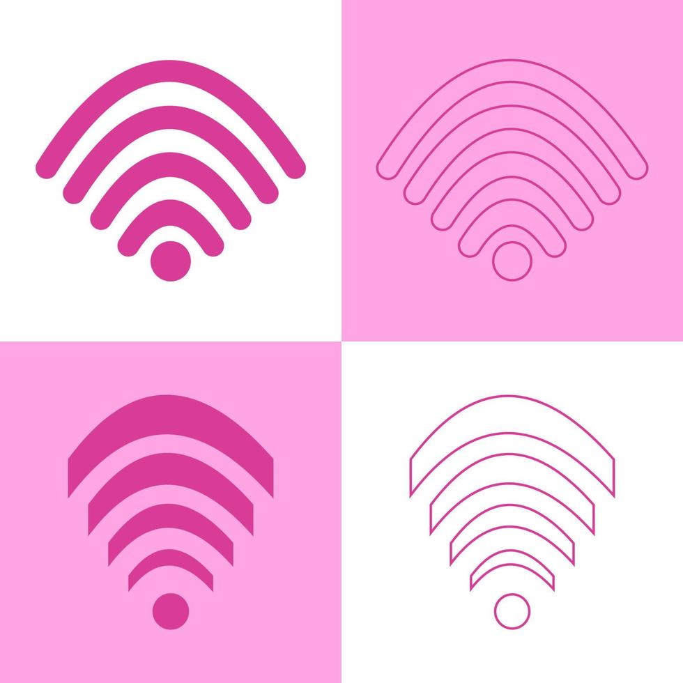 definir forma de ícone wi-fi, cor bonita de design plano vetor