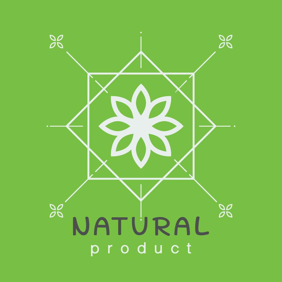 modelo de design de logotipo de produto natural. ramo com folhas verdes vetor
