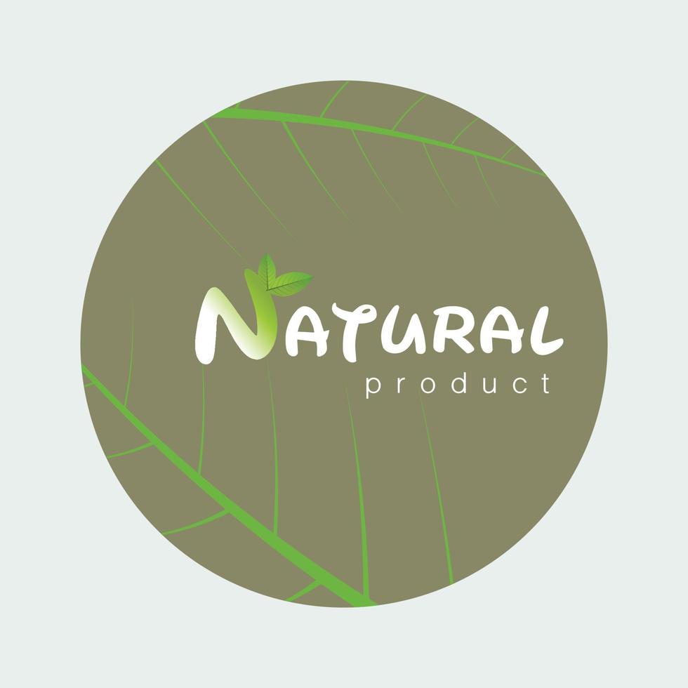 modelo de design de logotipo de produto natural. ramo com folhas verdes vetor