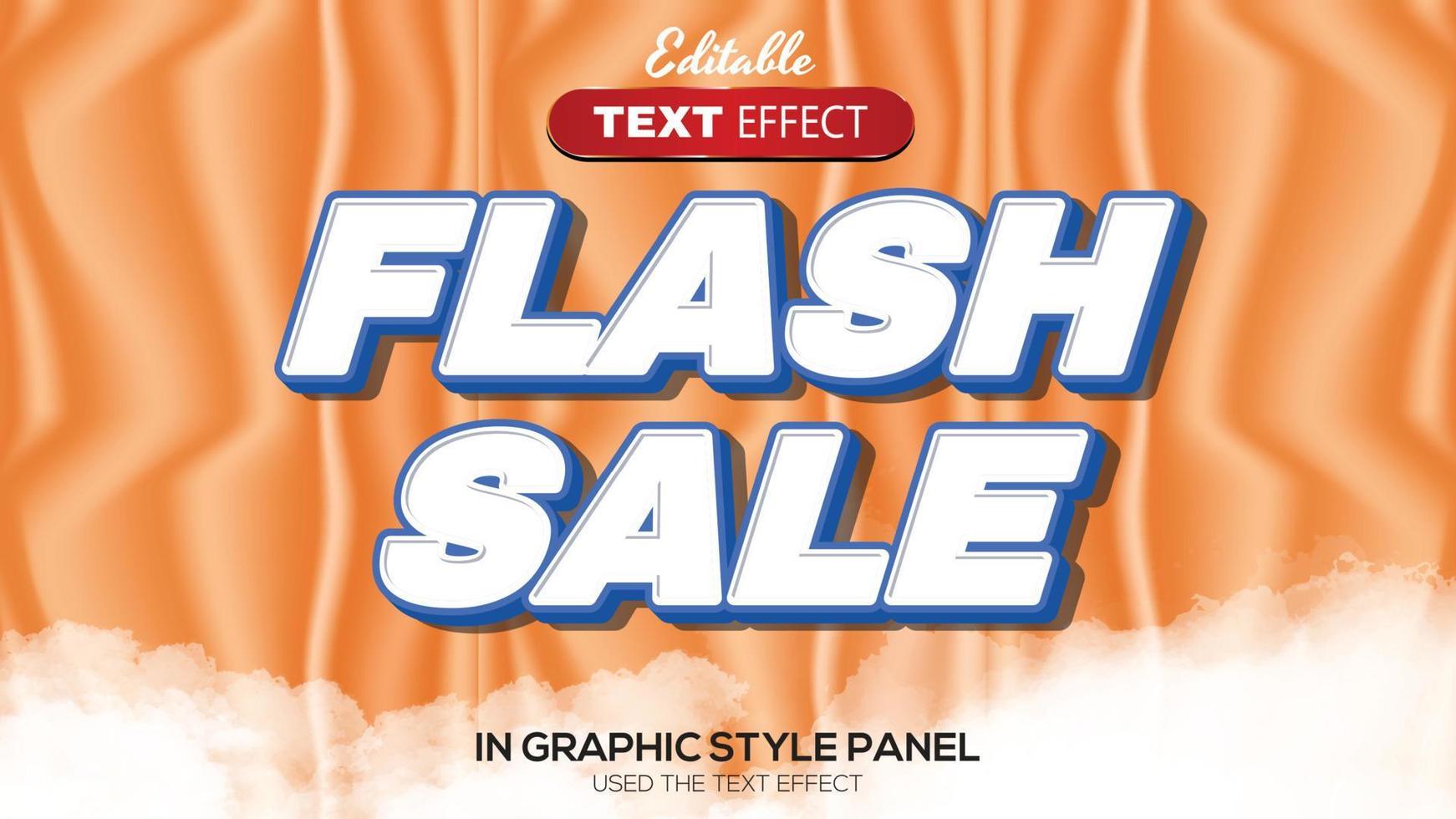 tema de venda flash de efeito de texto editável 3d vetor