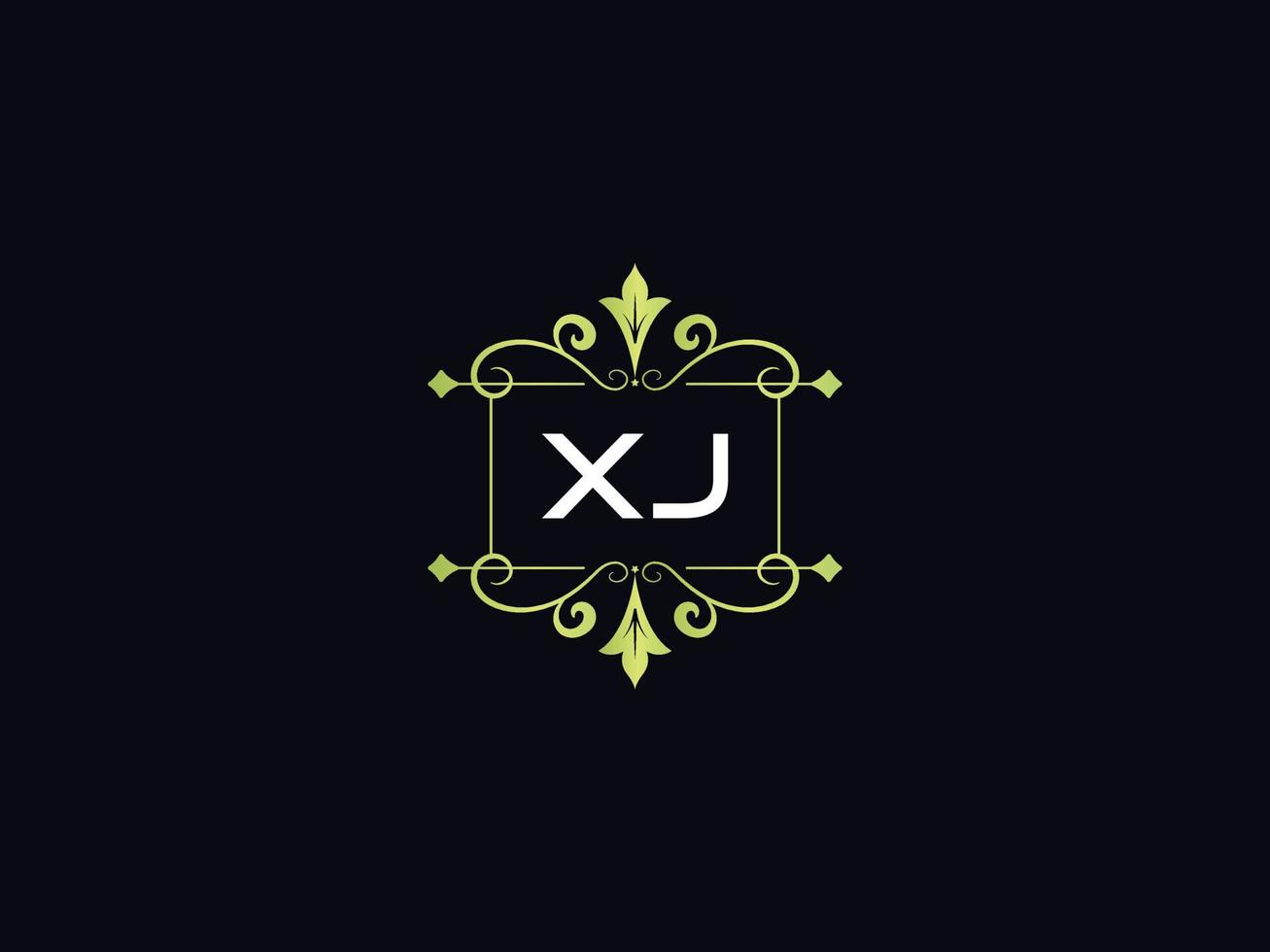 logotipo xj de luxo monograma, design de logotipo xj luxo mínimo vetor