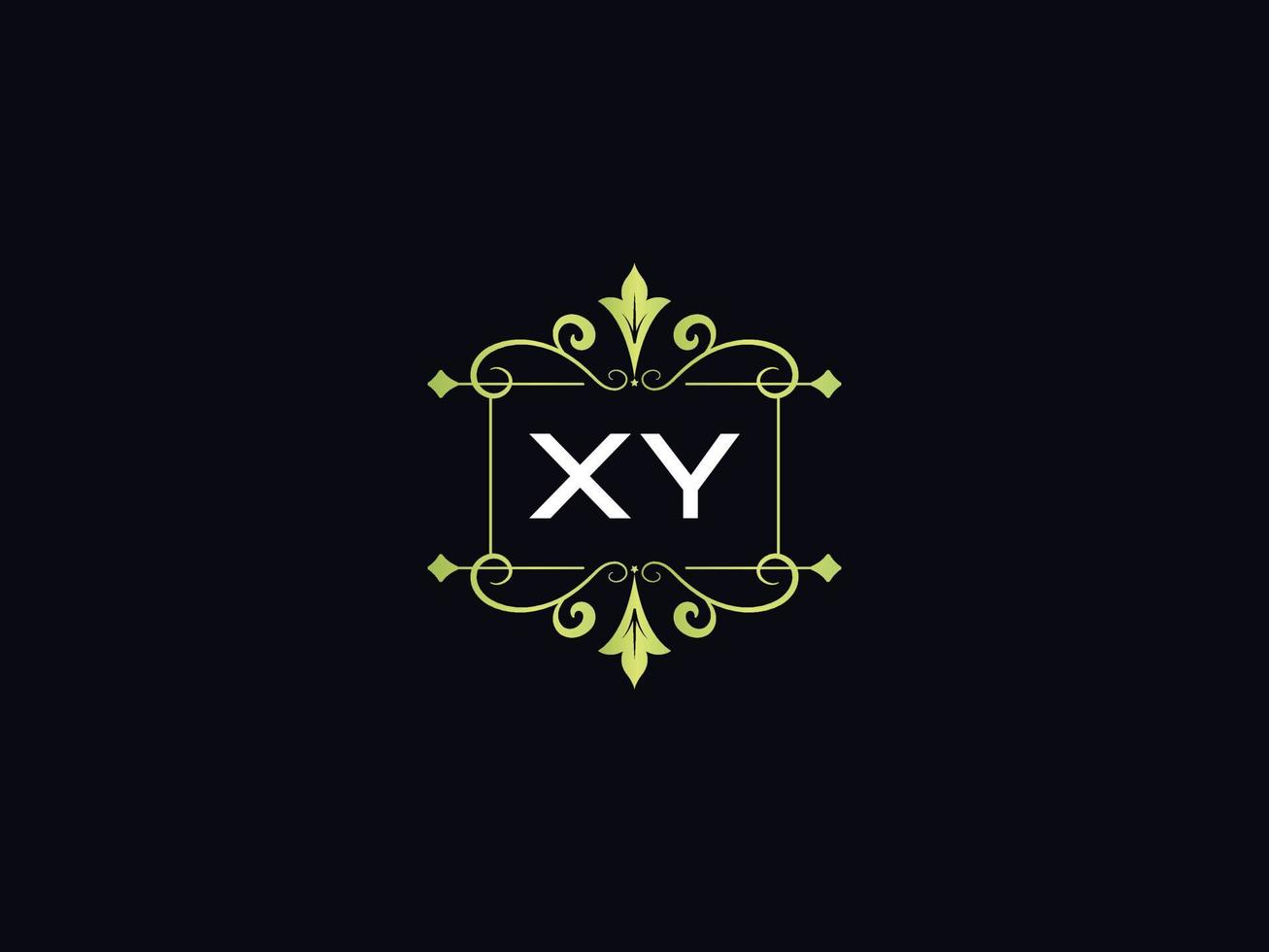 logotipo xy de luxo monograma, design de logotipo de luxo xy mínimo vetor