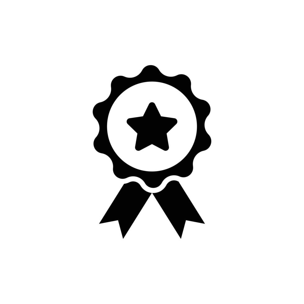 prêmio de vetor preto eps10, ícone abstrato de medalha ou logotipo isolado no fundo branco. símbolo de prêmio ou vencedor em um estilo moderno simples e moderno para o design do seu site e aplicativo móvel