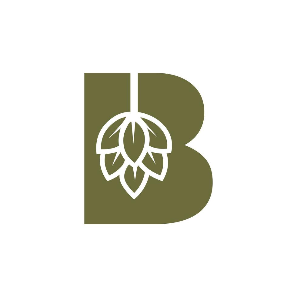 logotipo de fabricação de cerveja letra inicial b com modelo de vetor de ícone de cerveja