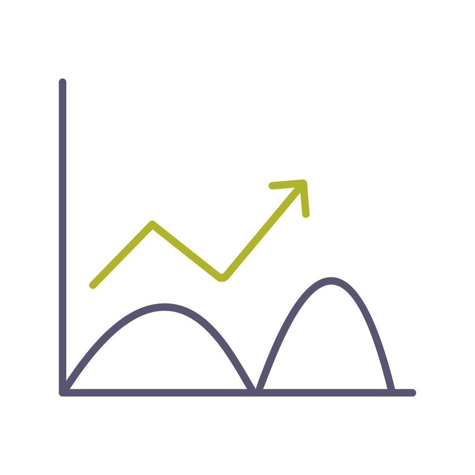 tendência no ícone do gráfico vetorial vetor