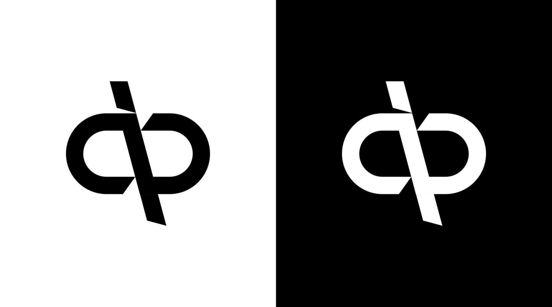 logotipo comercial monograma dp letra inicial ícone preto e branco ilustração modelos de designs de estilo vetor
