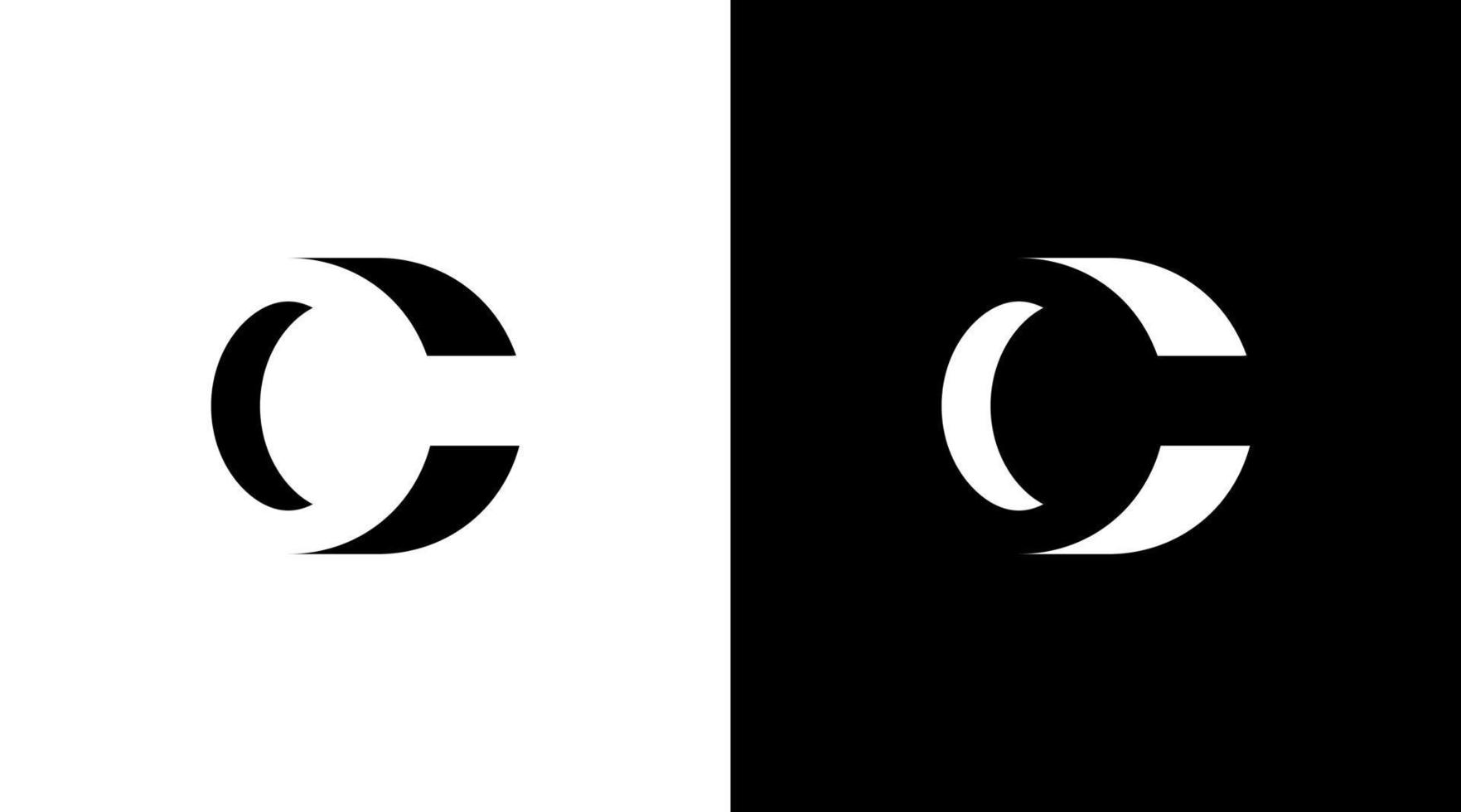 logotipo comercial monograma letra c inicial ícone preto e branco ilustração modelos de designs de estilo vetor