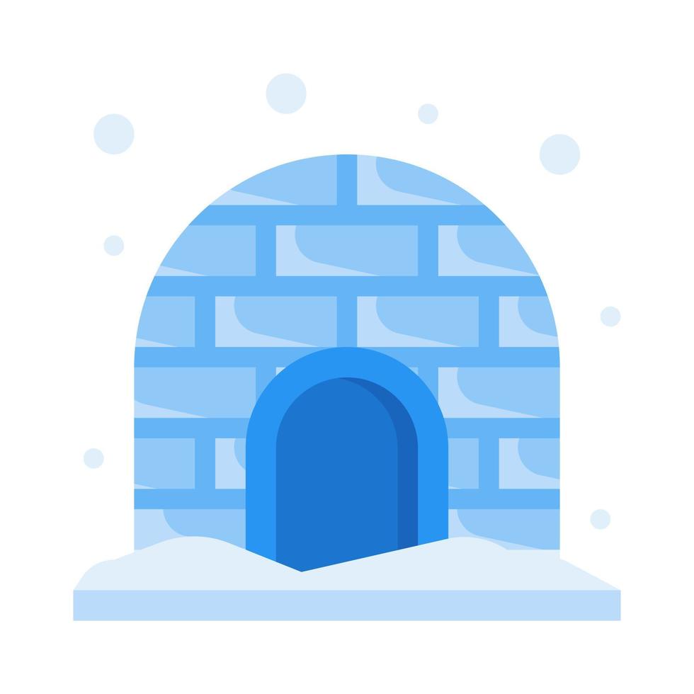 ícone de iglu em vetor de estilo plano, ícone de casa de inverno, inverno