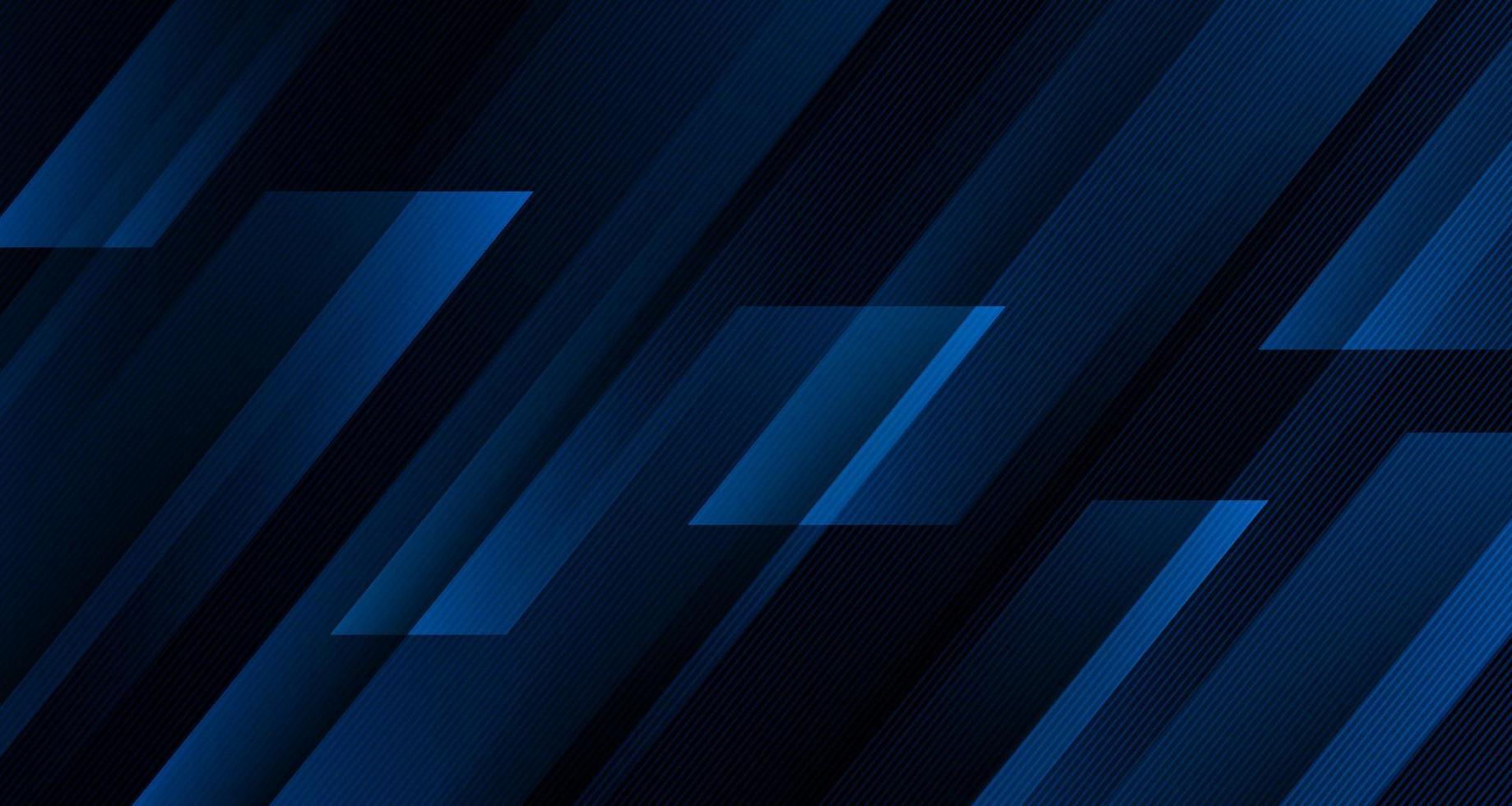 camada de sobreposição de fundo abstrato geométrico azul 3d no espaço escuro com decoração de linhas diagonais. elemento de design gráfico moderno estilo listrado para banner, folheto, cartão, capa de brochura ou página de destino vetor