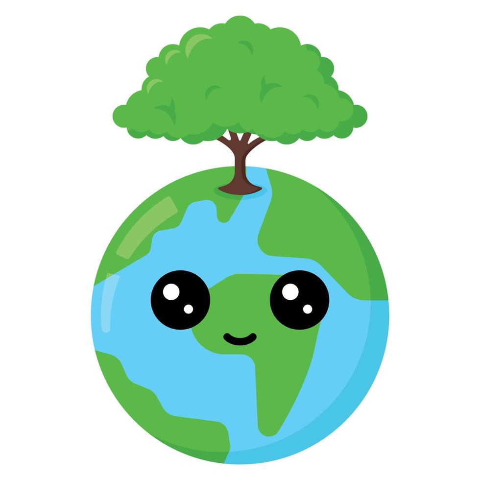 ambiente de emoji de cara feliz terra vetor