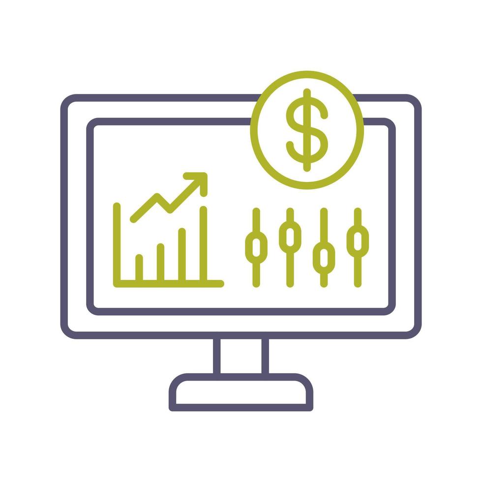 ícone de vetor do mercado de ações