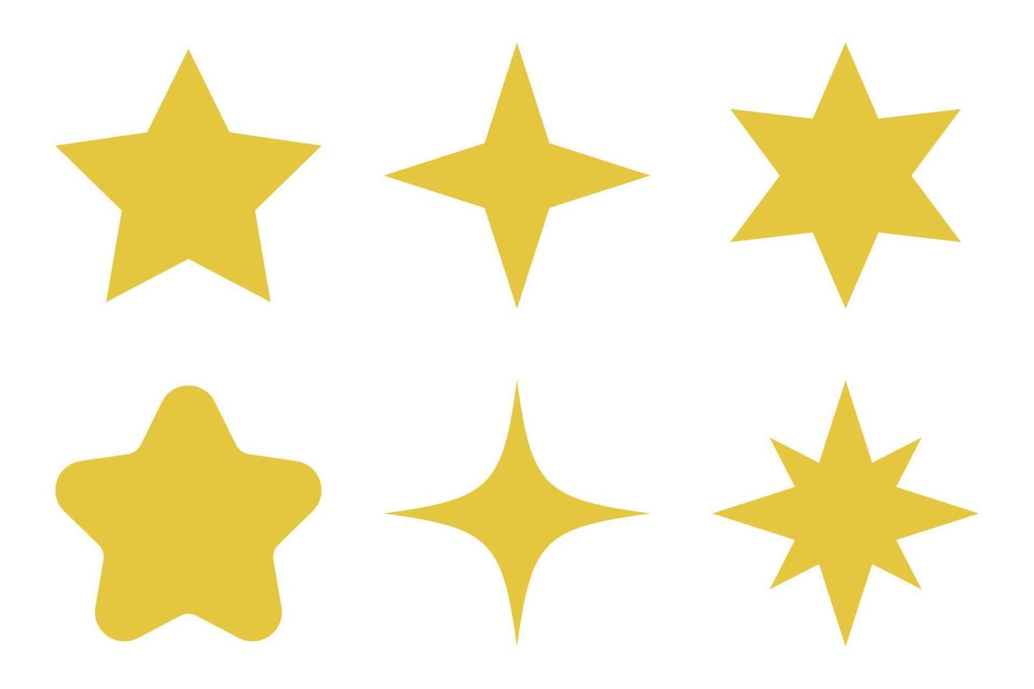 conjunto de seis estrelas de estilo diferente vetor