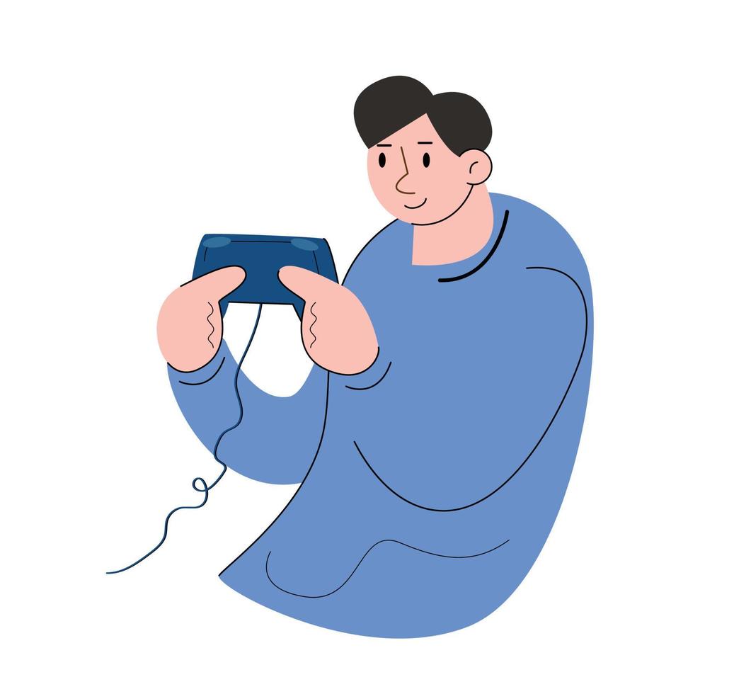 pessoas de personagem segurando ilustração vetorial de console de jogo vetor