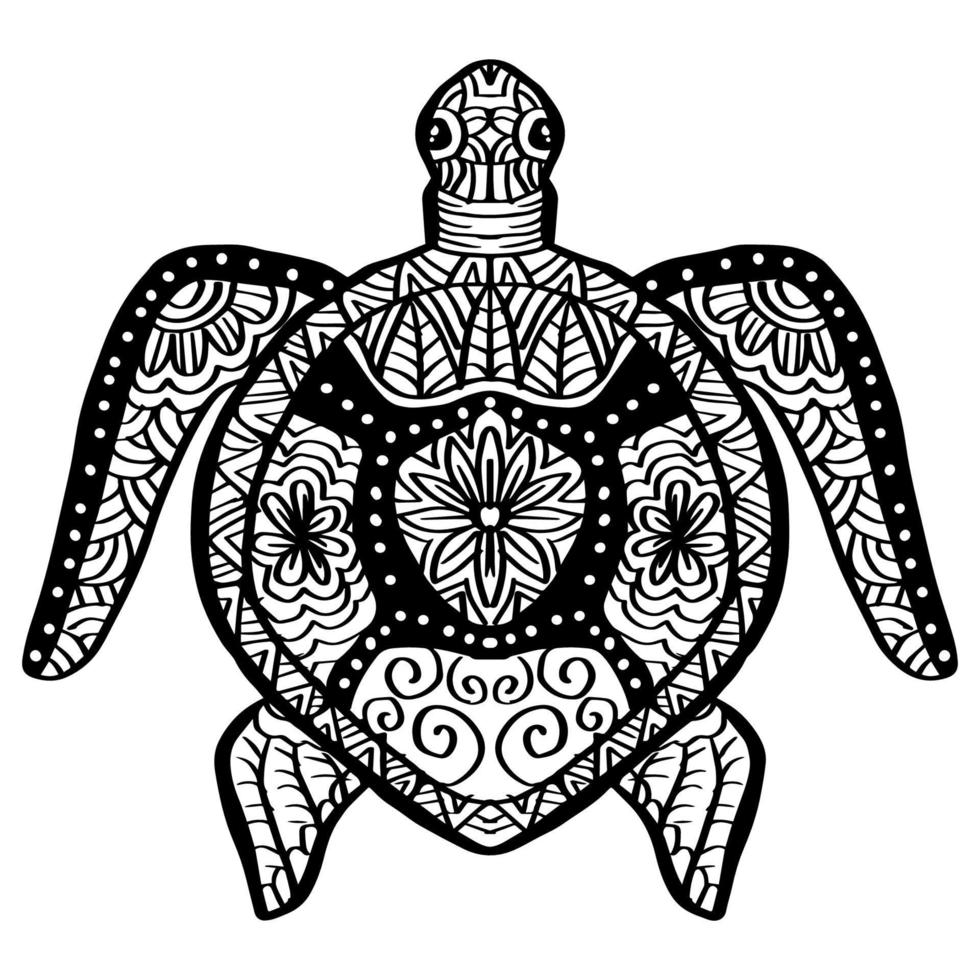 desenhando tartaruga decorativa. vetor