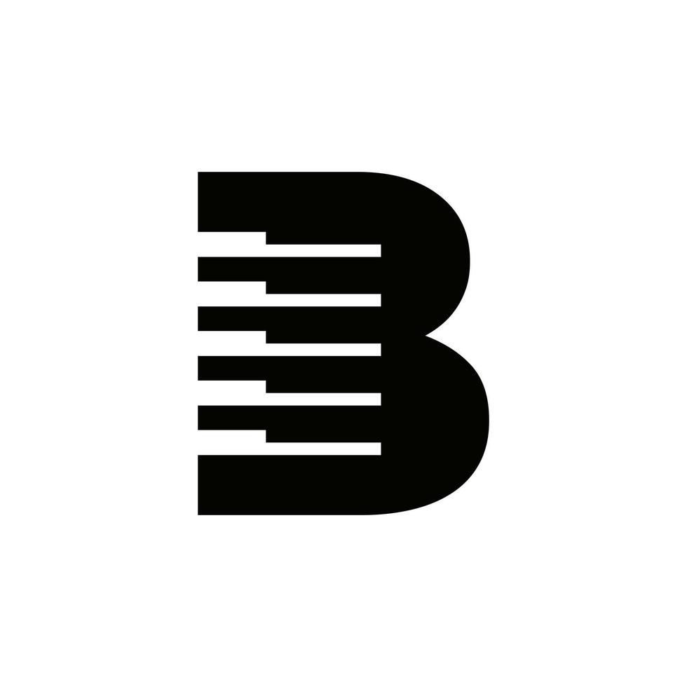 símbolo de músico letra b, modelo de vetor de ícone de logotipo de piano