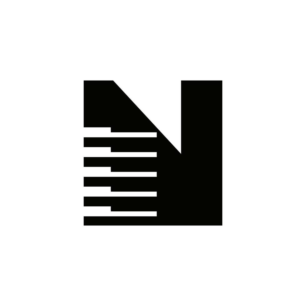 símbolo da letra n músico, modelo de vetor de ícone de logotipo de piano