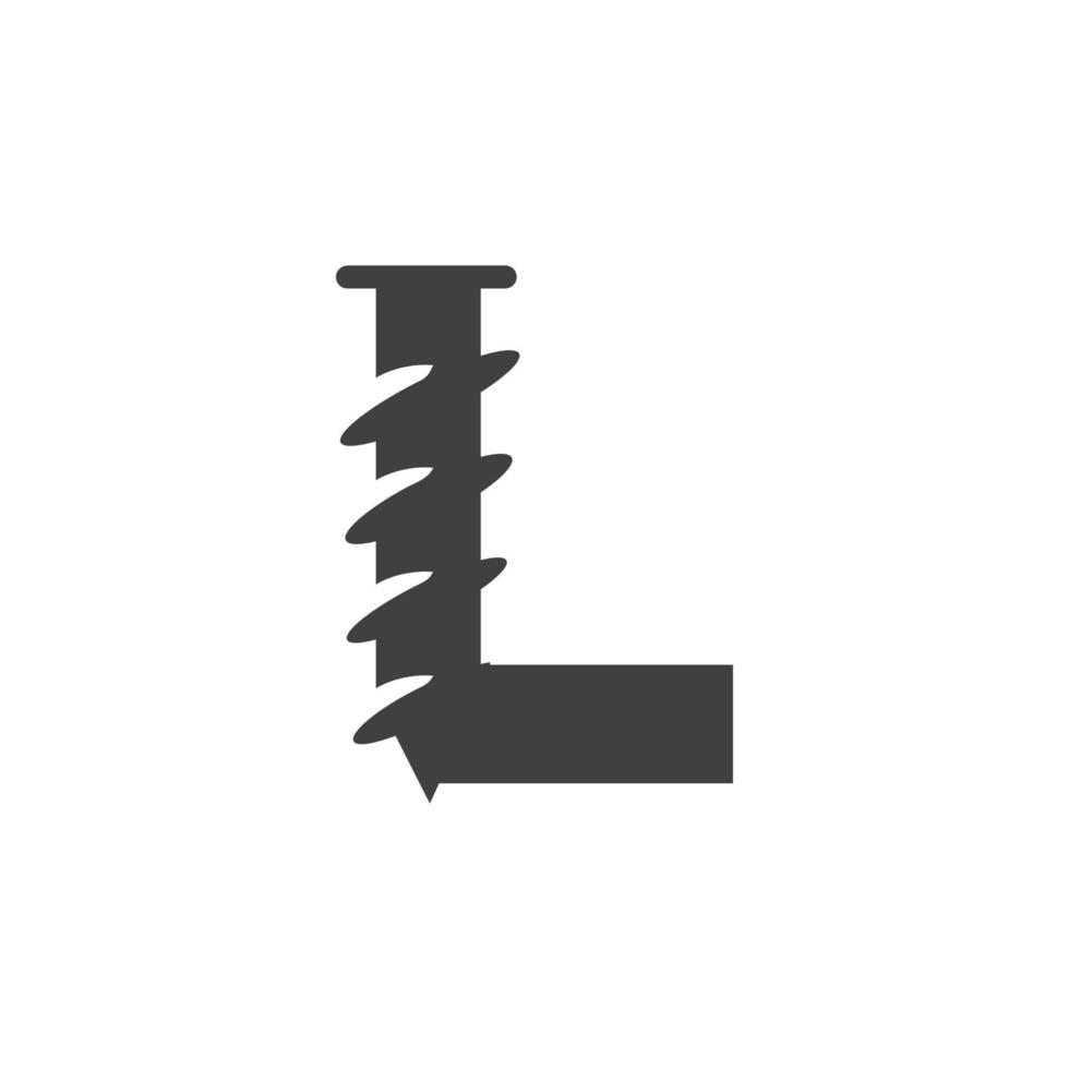 modelo de logotipo de parafuso letra l para design de símbolo de ferreiro de construção vetor