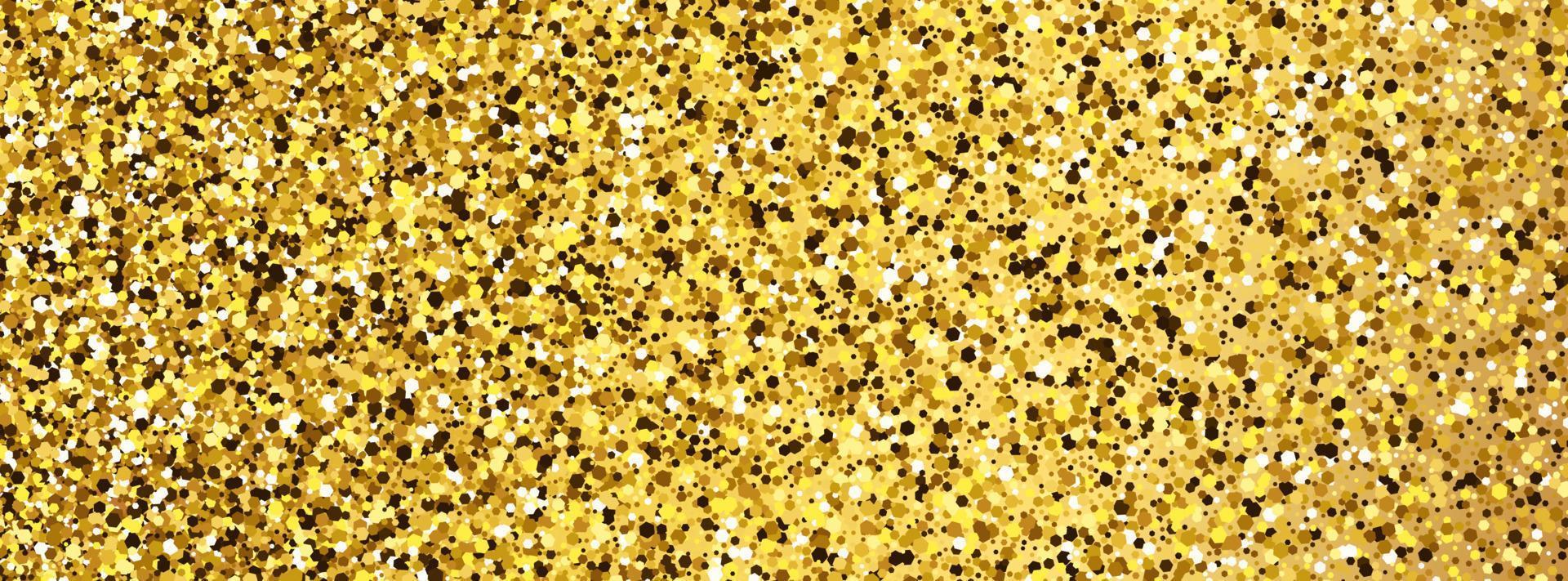 fundo brilhante dourado com brilhos dourados e efeito de glitter. projeto de bandeira. espaço vazio para o seu texto. ilustração vetorial vetor
