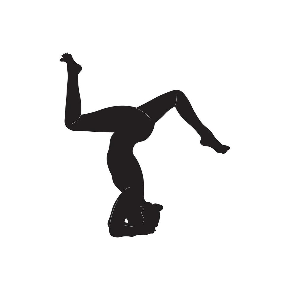 imagem vetorial de silhueta branca preta de ioga vetor