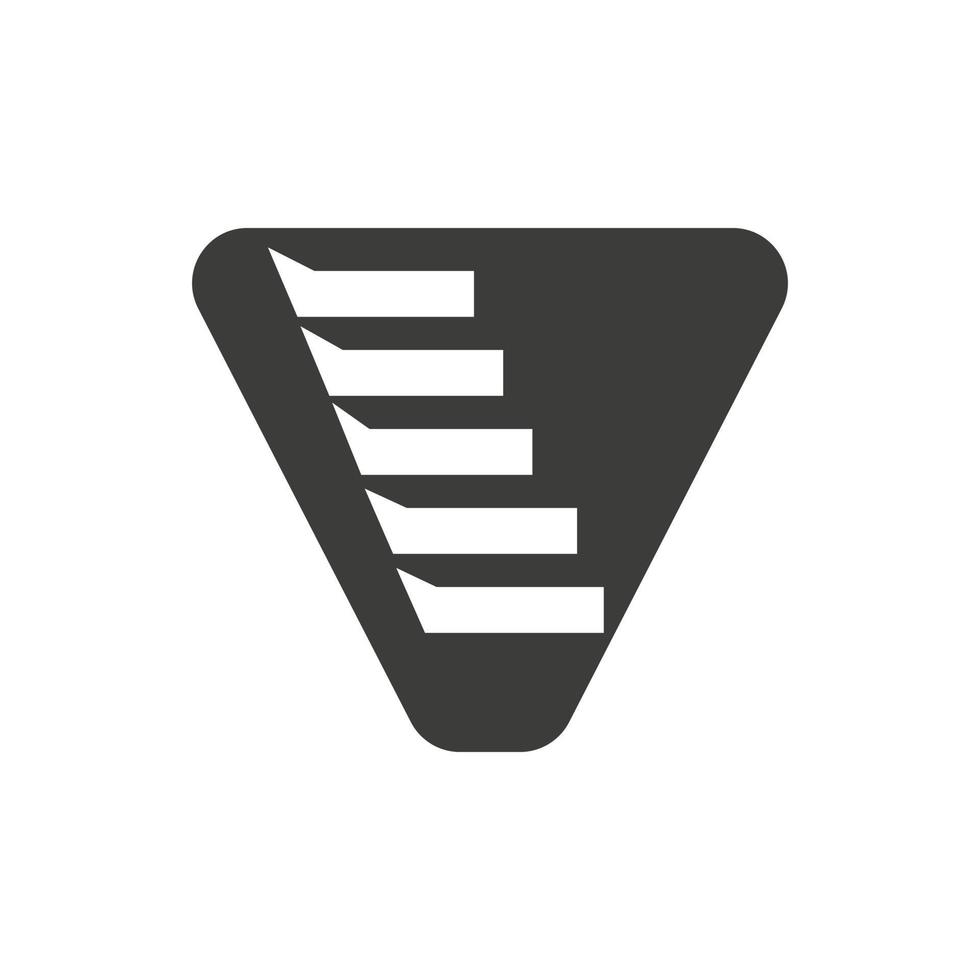 letra inicial v logotipo da escada. modelo de vetor baseado em alfabeto de símbolo de logotipo de etapa