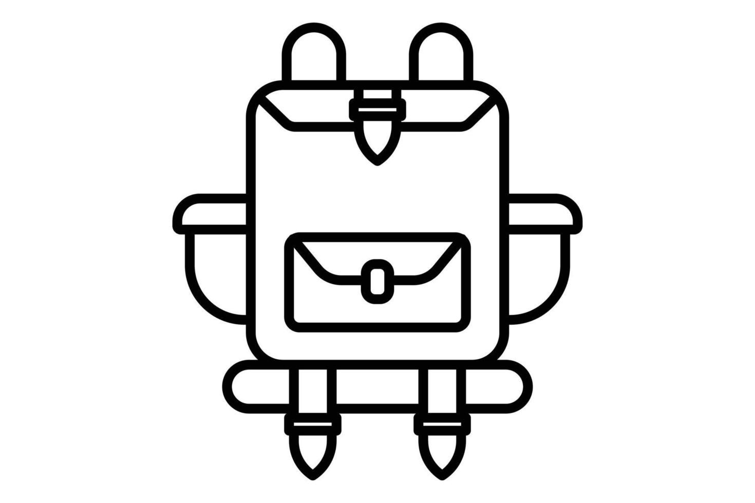 ilustração de ícone de mochila de viagem. ícone relacionado ao turismo, viagens. estilo de ícone de linha. design vetorial simples editável vetor