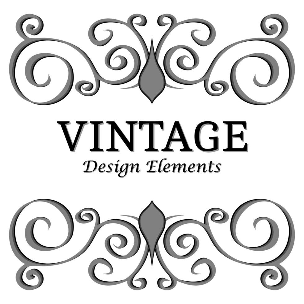 elementos de design caligráfico e decoração de página. elementos florais vintage para design. elementos de design decorativo do vetor. vetor