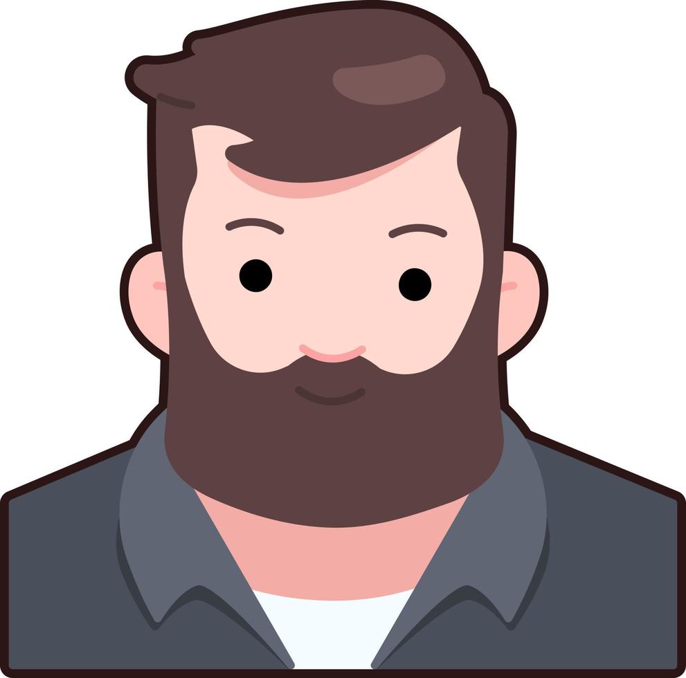 agricultor homem menino avatar usuário pessoa pessoas barba trabalho adesivo preto estilo vetor