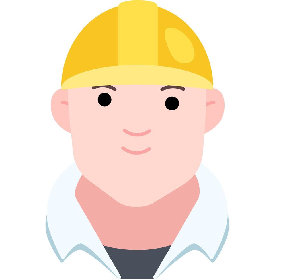 engenharia homem menino avatar usuário pessoa capacete de segurança do trabalho estilo simples vetor