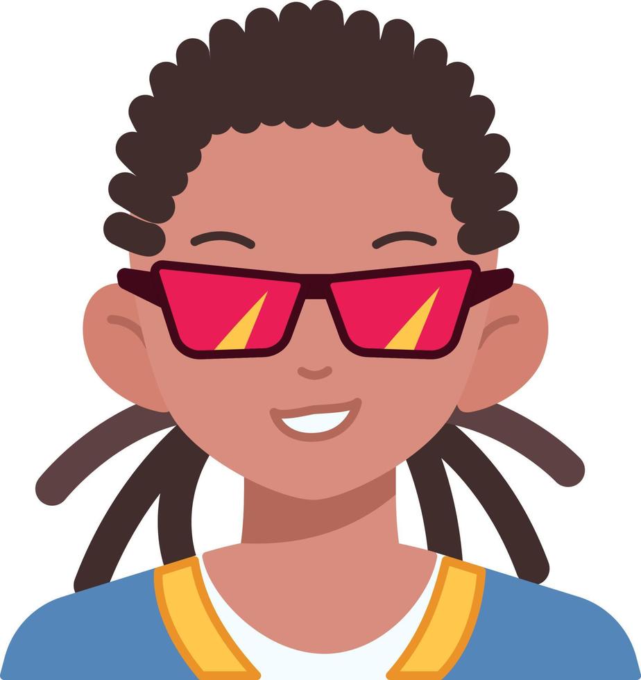 hiphop homem menino avatar usuário pessoa pessoas óculos preto estilo liso vetor