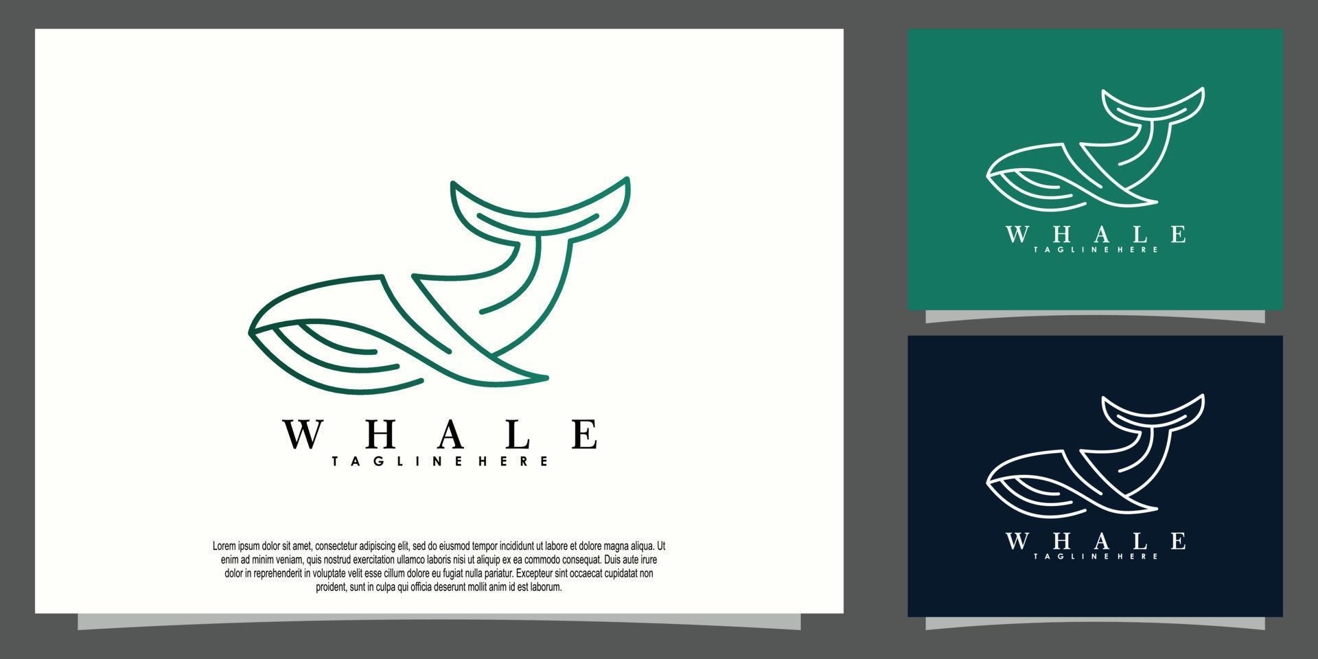 design de logotipo de baleia com conceito criativo vetor