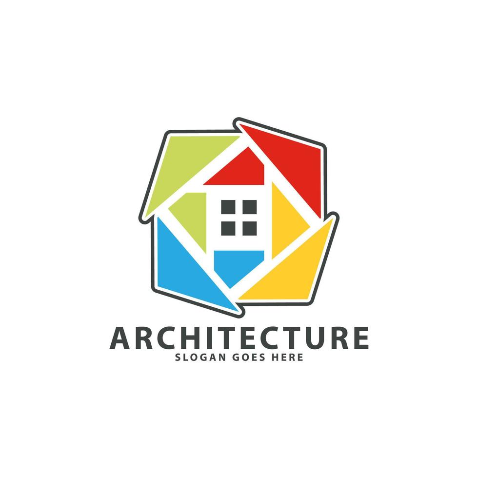 arquitetura propriedade negócios logotipo geométrico vetor moderno