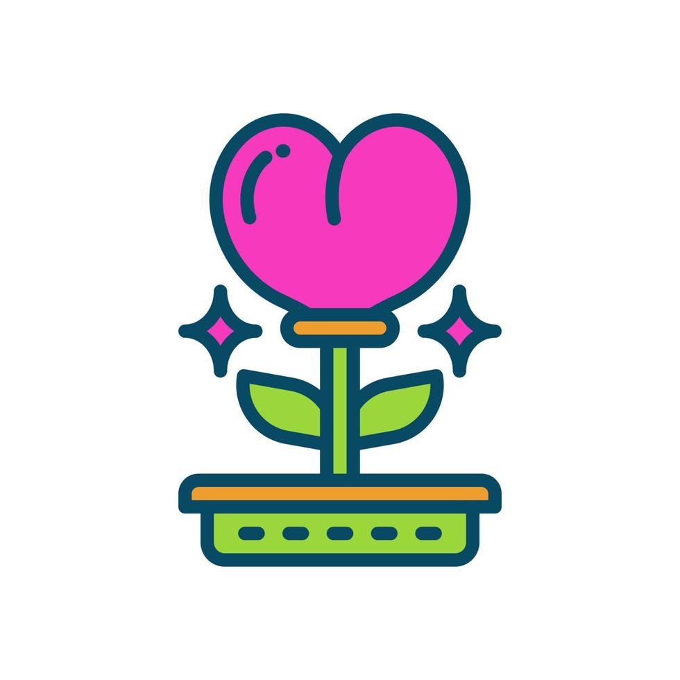 ícone de planta de amor para seu site, celular, apresentação e design de logotipo. vetor