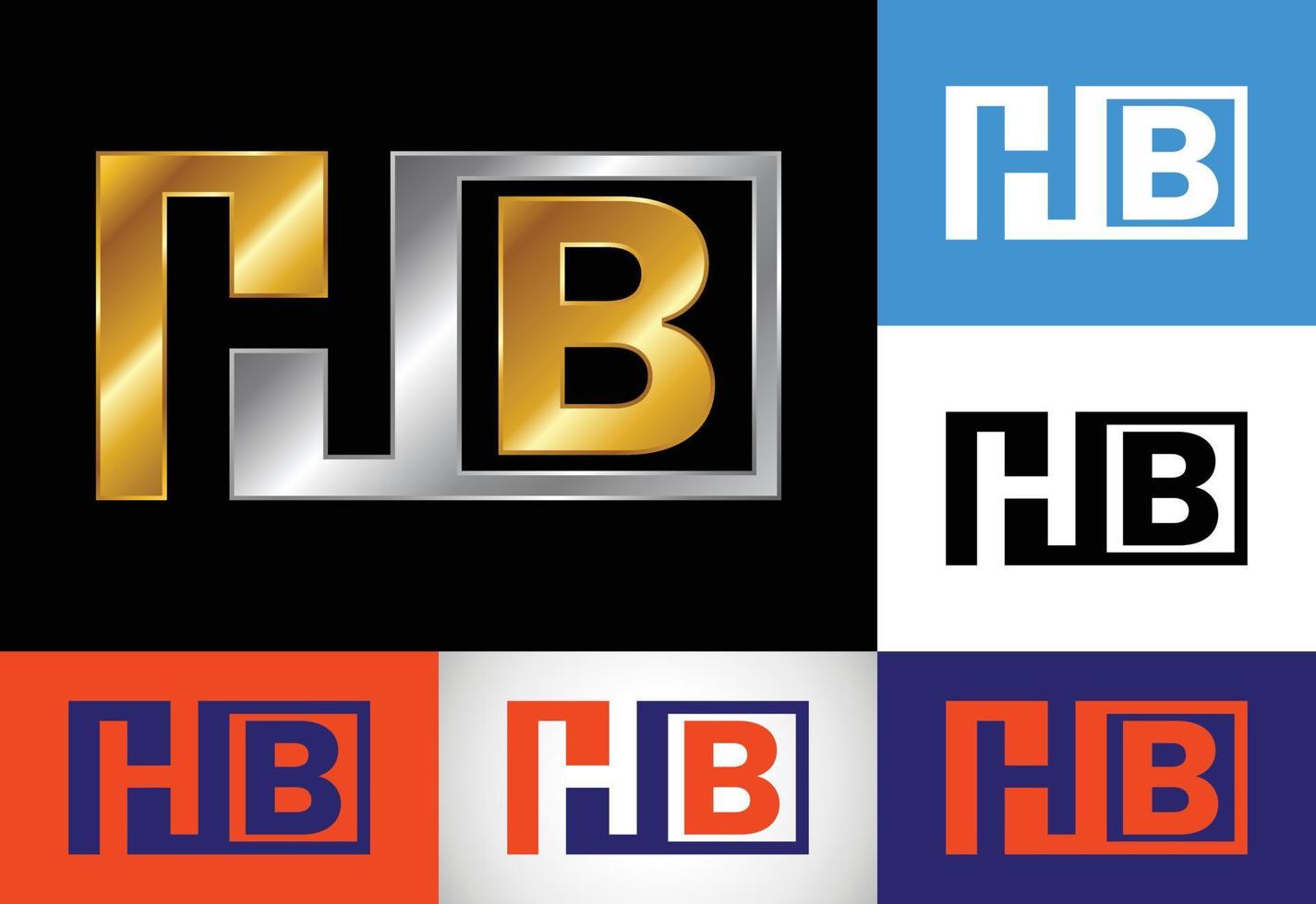 letra inicial hb vetor de design de logotipo. símbolo gráfico do alfabeto para identidade de negócios corporativos