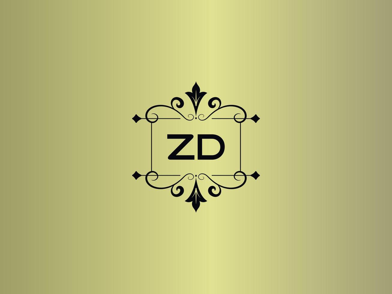 imagem criativa do logotipo zd, design de carta de luxo zd premium vetor