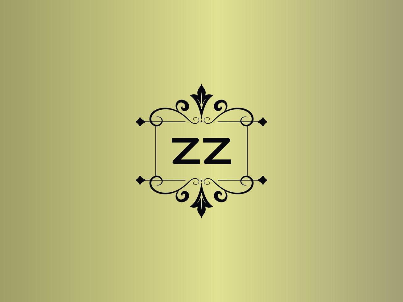 imagem criativa do logotipo zz, design de carta de luxo zz premium vetor