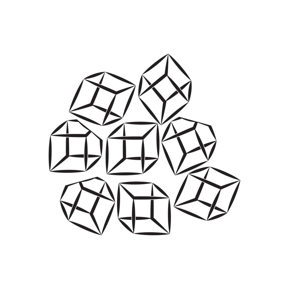 ícone de cubo de gelo de cristal vetor